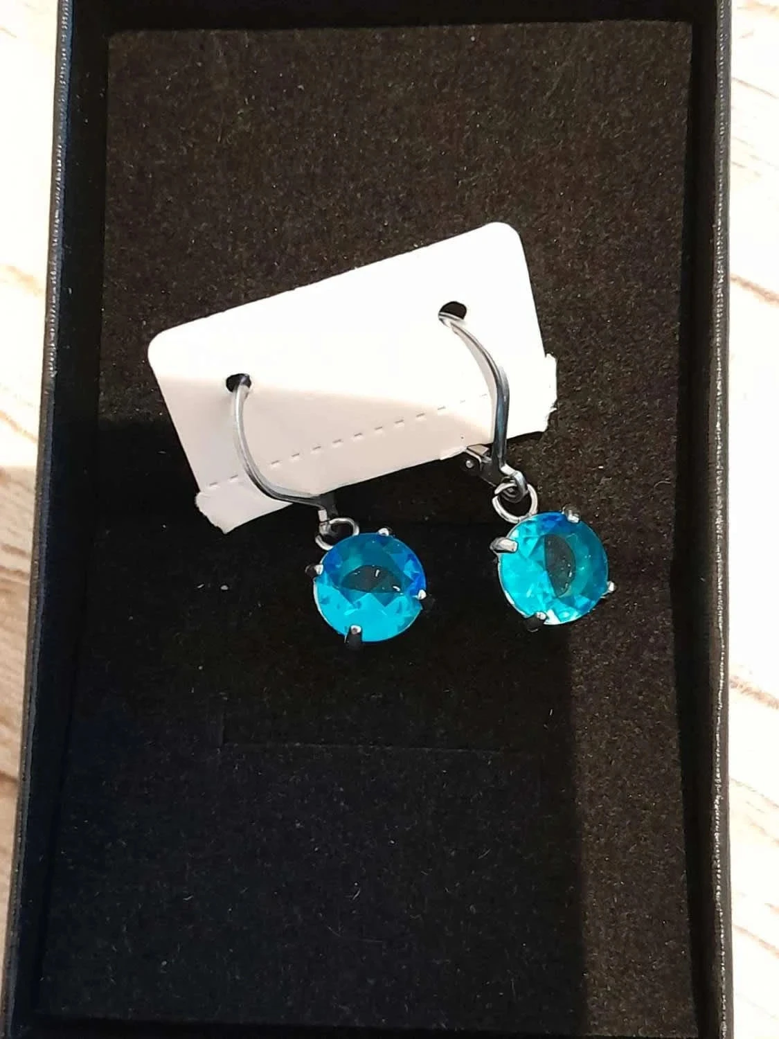Brincos pendentes, cor Azul e prateado – photo 2